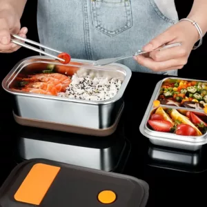 Hộp cơm trưa di động với dụng cụ ăn uống đi kèm